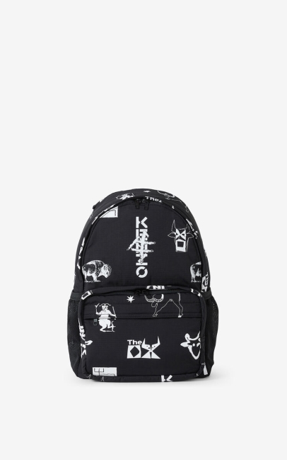 Kenzo Men 'sign & Symbol' Backpack Black